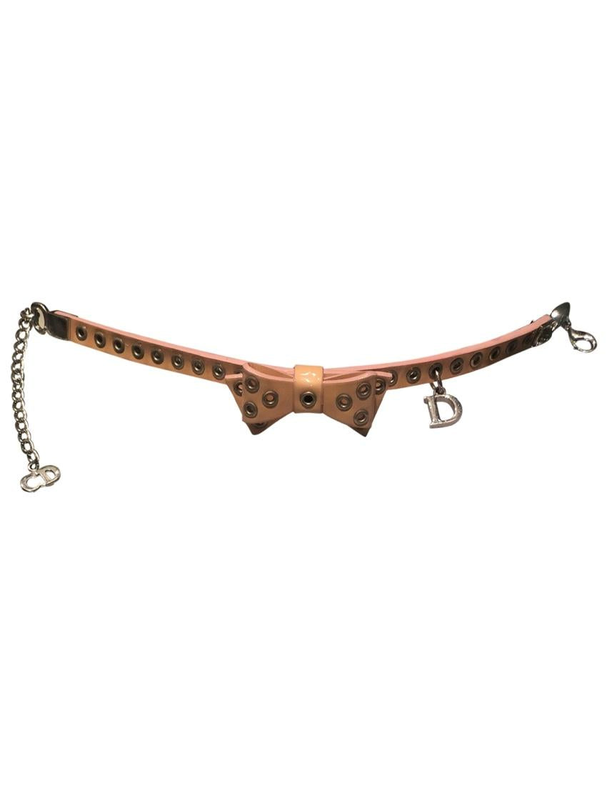 Dior Leather Bow Charm Bracelet