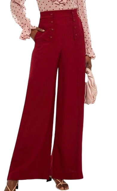 Red Wide Leg Trousers