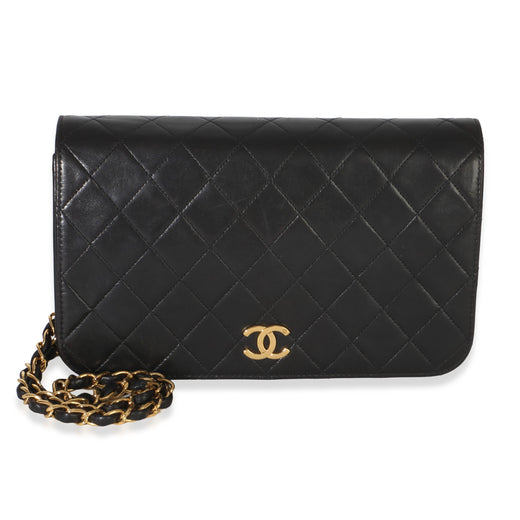 Chanel  Vintage Black Quilted Lambskin Full Flap Bag