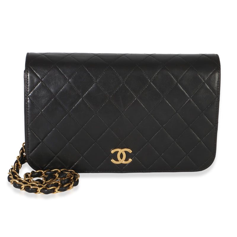 Chanel  Vintage Black Quilted Lambskin Full Flap Bag
