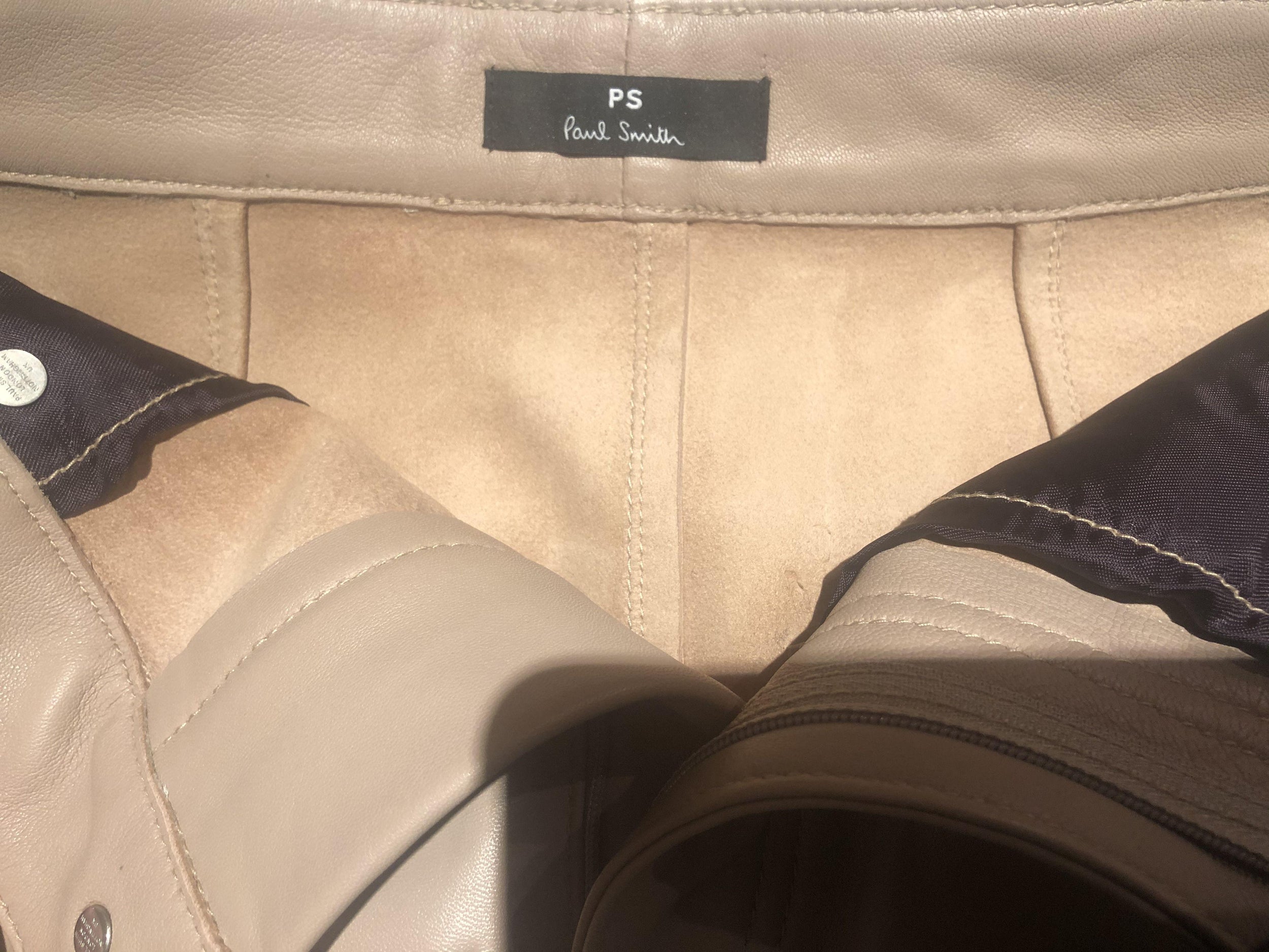 Paul Smith Leather Beige Pencil Skirt