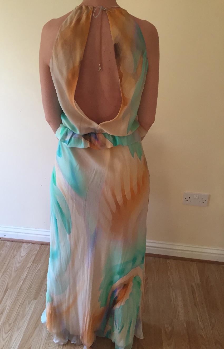 Patrizia Pepe silk tie dye halterneck dress