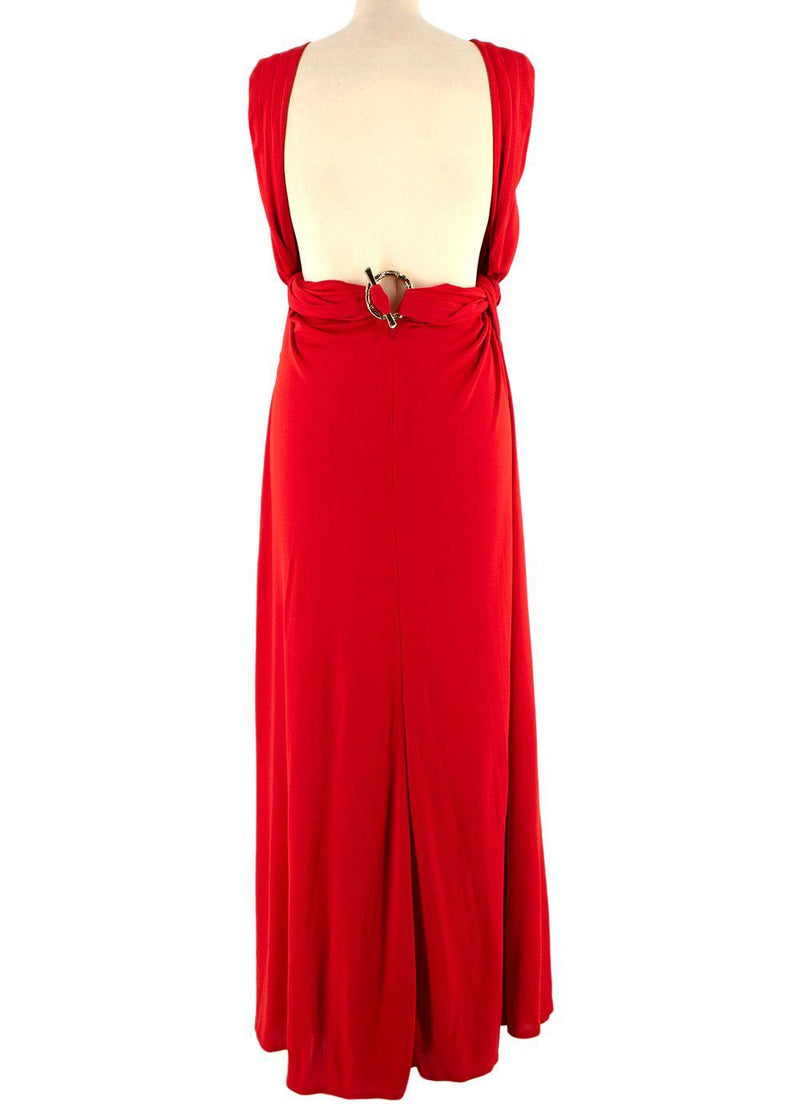 Gucci Red Open Back Sleeveless Dress