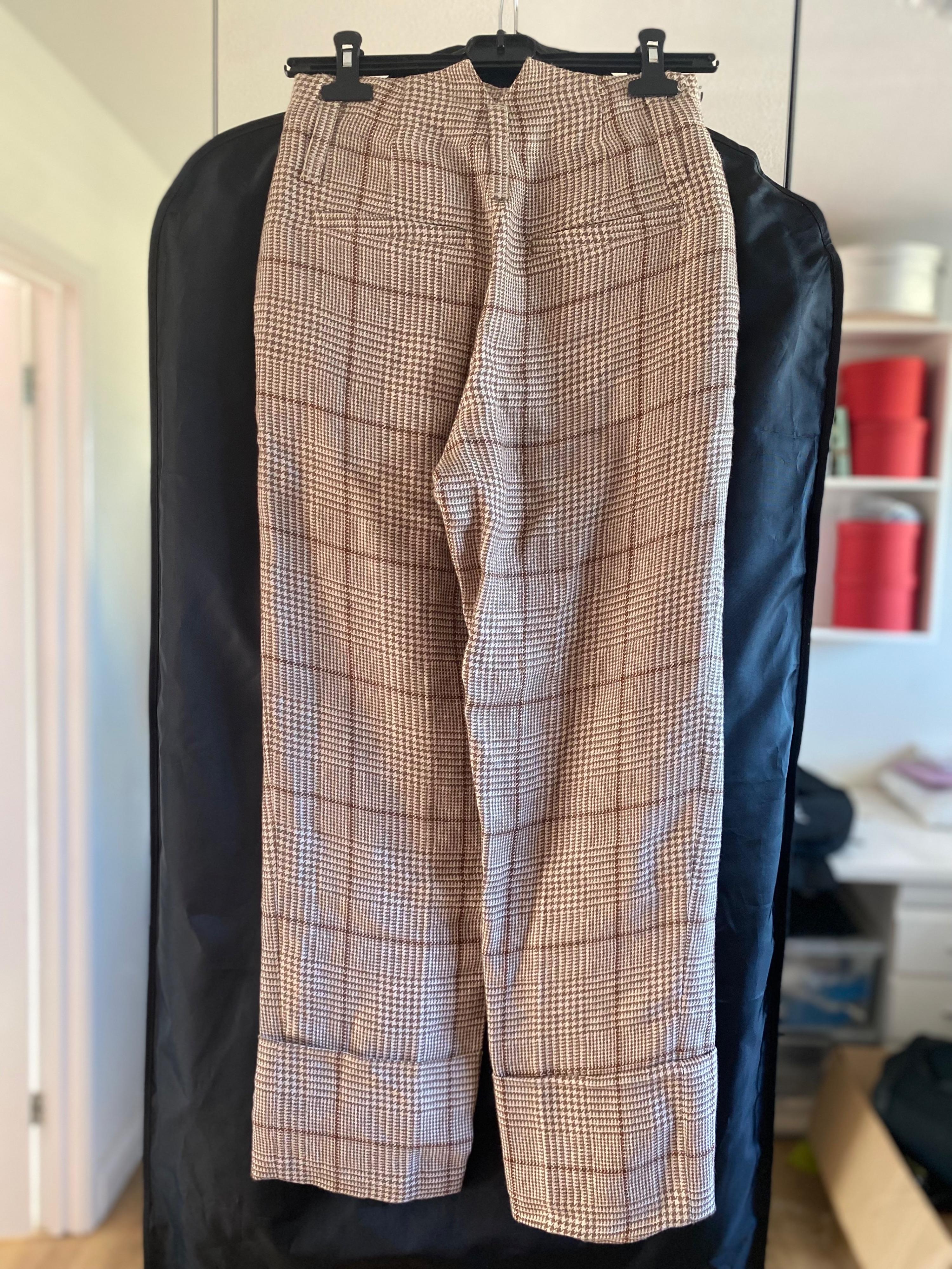 Bruenllo Cucinelli Brown Check High Waisted Trousers