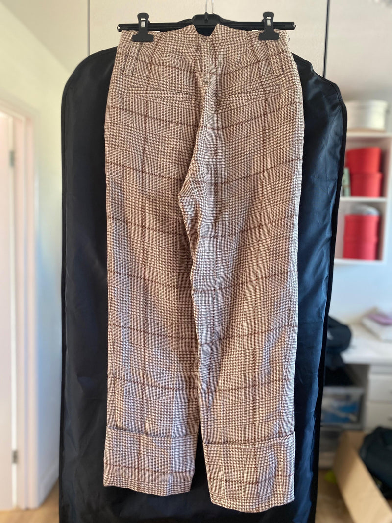 Bruenllo Cucinelli Brown Check High Waisted Trousers