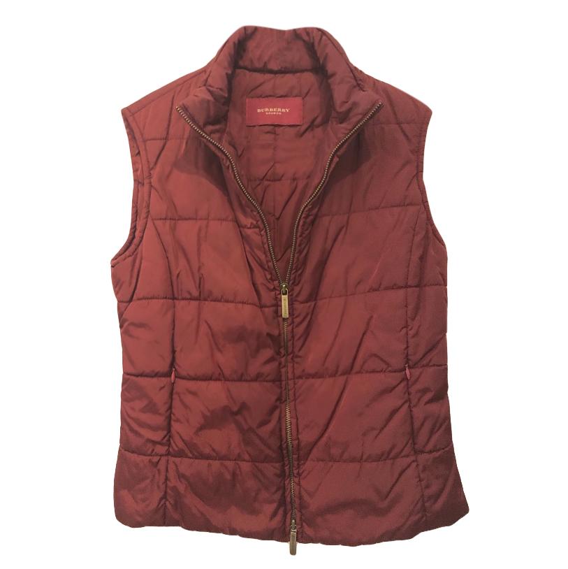 Burberry burgundy lightweight puffer gilet