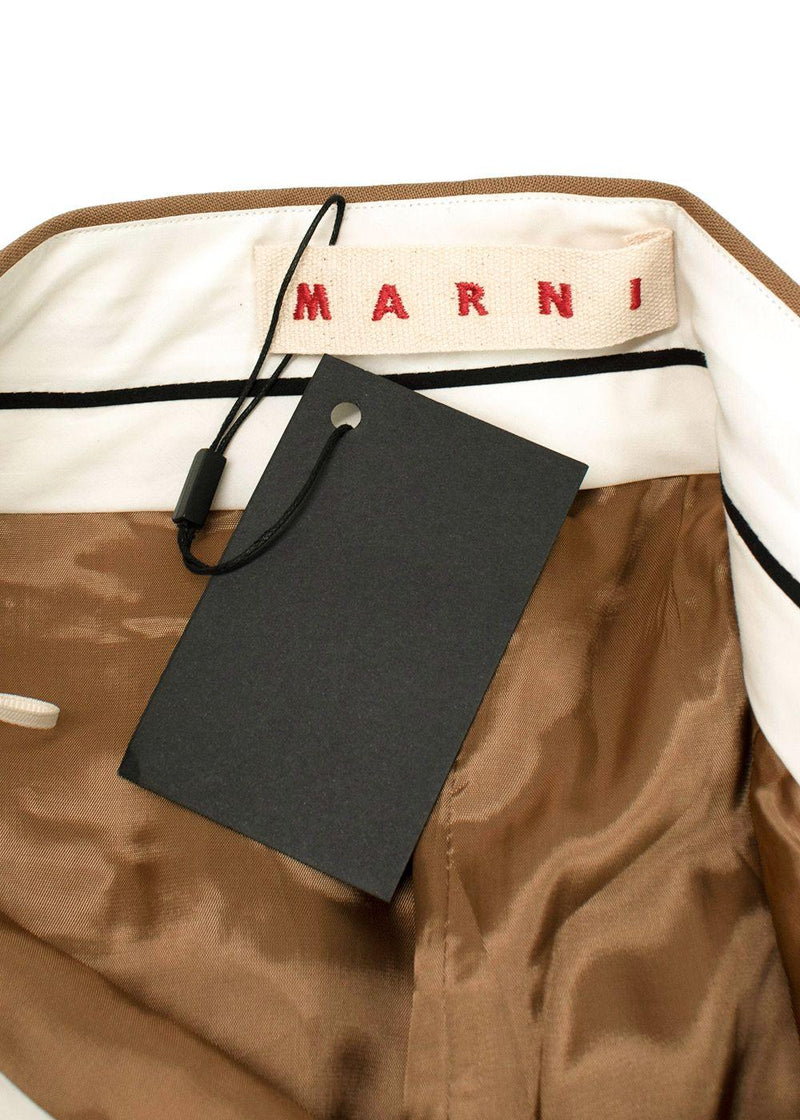 Marni Brown Virgin Wool Tailored Trousers