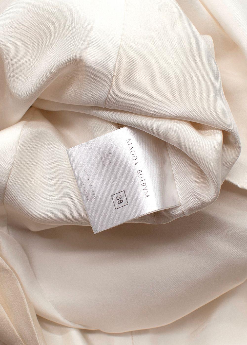 Magda Butrym Cream Rose Detail Silk Mini Dress