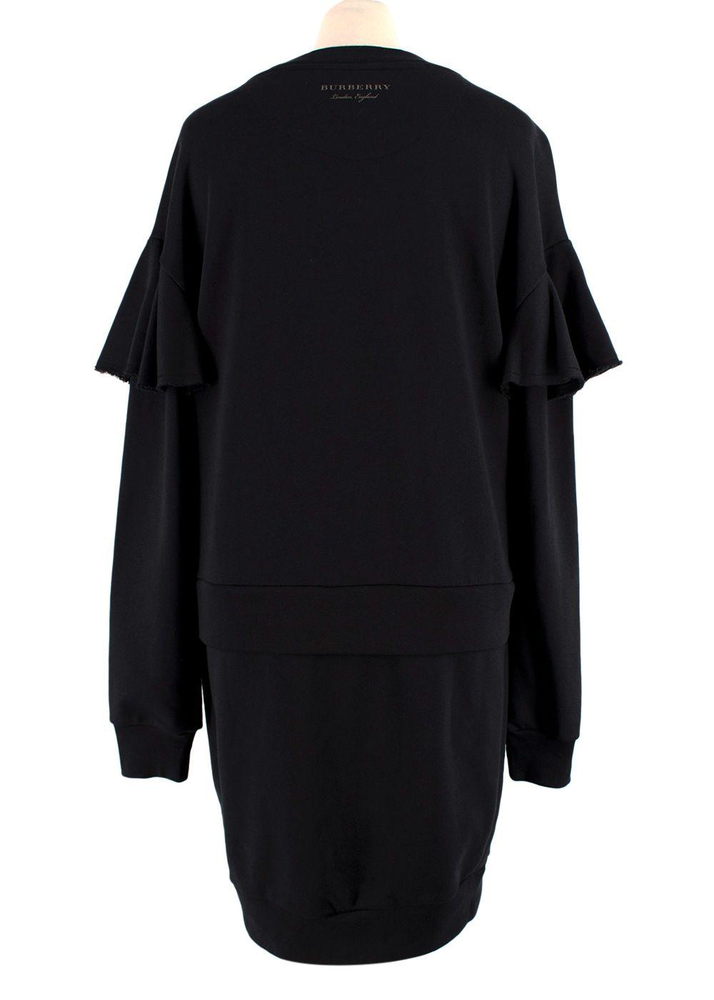 Burberry Black Ruffled Layered Sweatshirt Dress