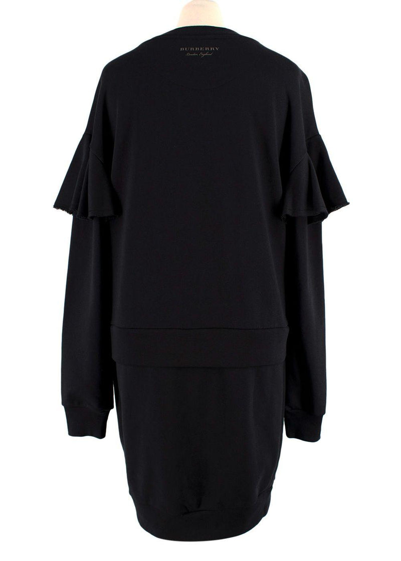 Burberry Black Ruffled Layered Sweatshirt Dress