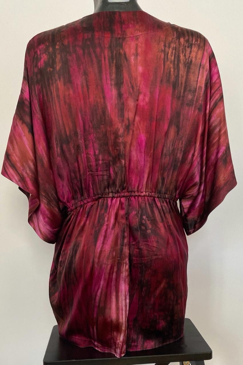 Alice + Olivia Burgundy Silk Top