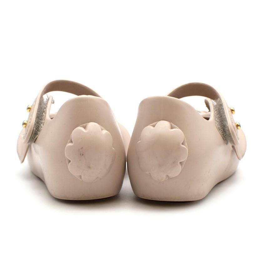 Mini Melissa Beige Bunny Peep-Toe Jelly Shoes