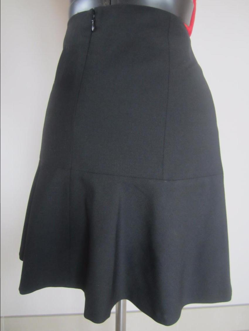 THEORY Black Ruffle Hem Skirt
