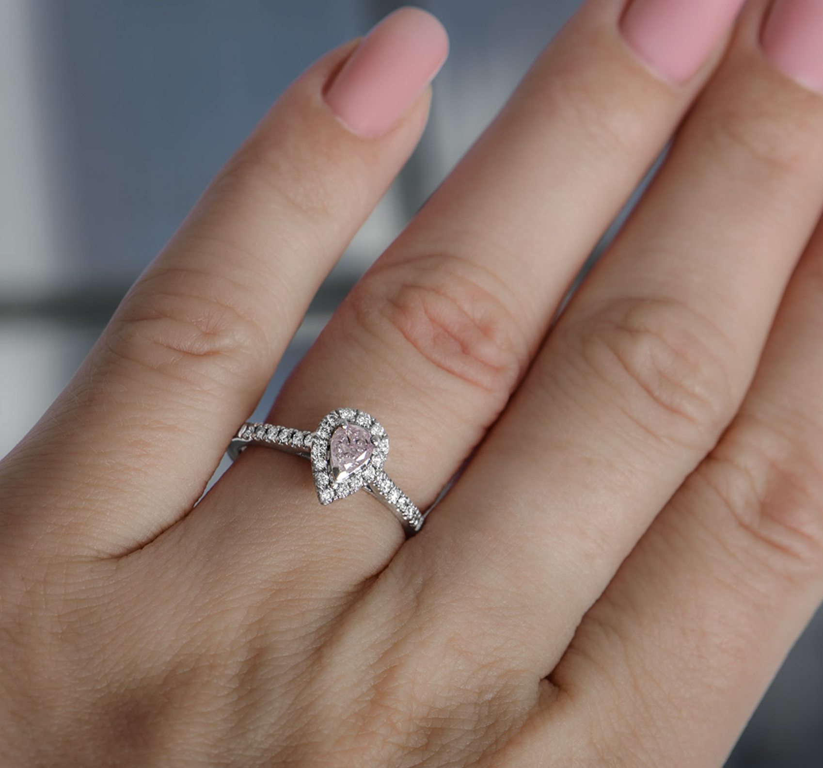 18ct White Gold Diamond Engagement ring  - Size 51