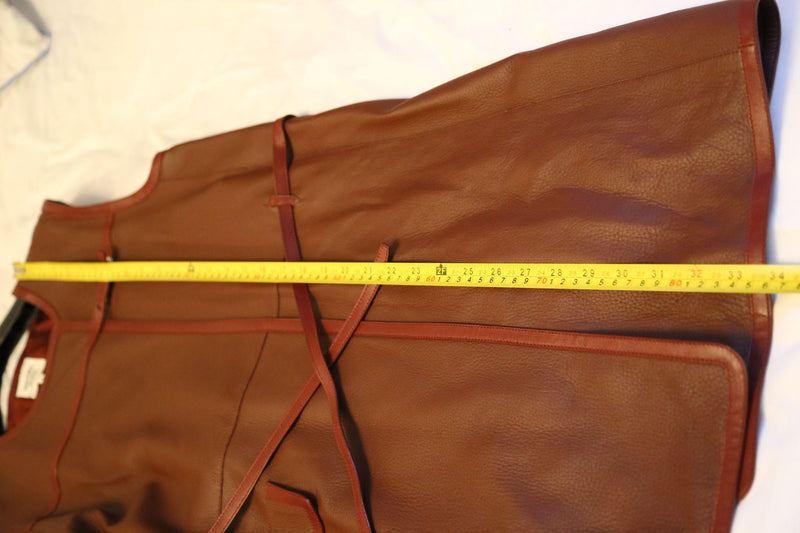 Hermes Soft Maroon Leather Long Gilet