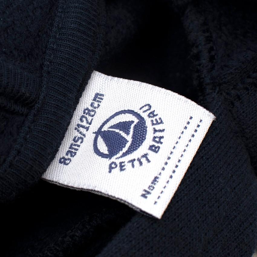 Petit Bateau Navy Boat Logo Hooded Sweatshirt