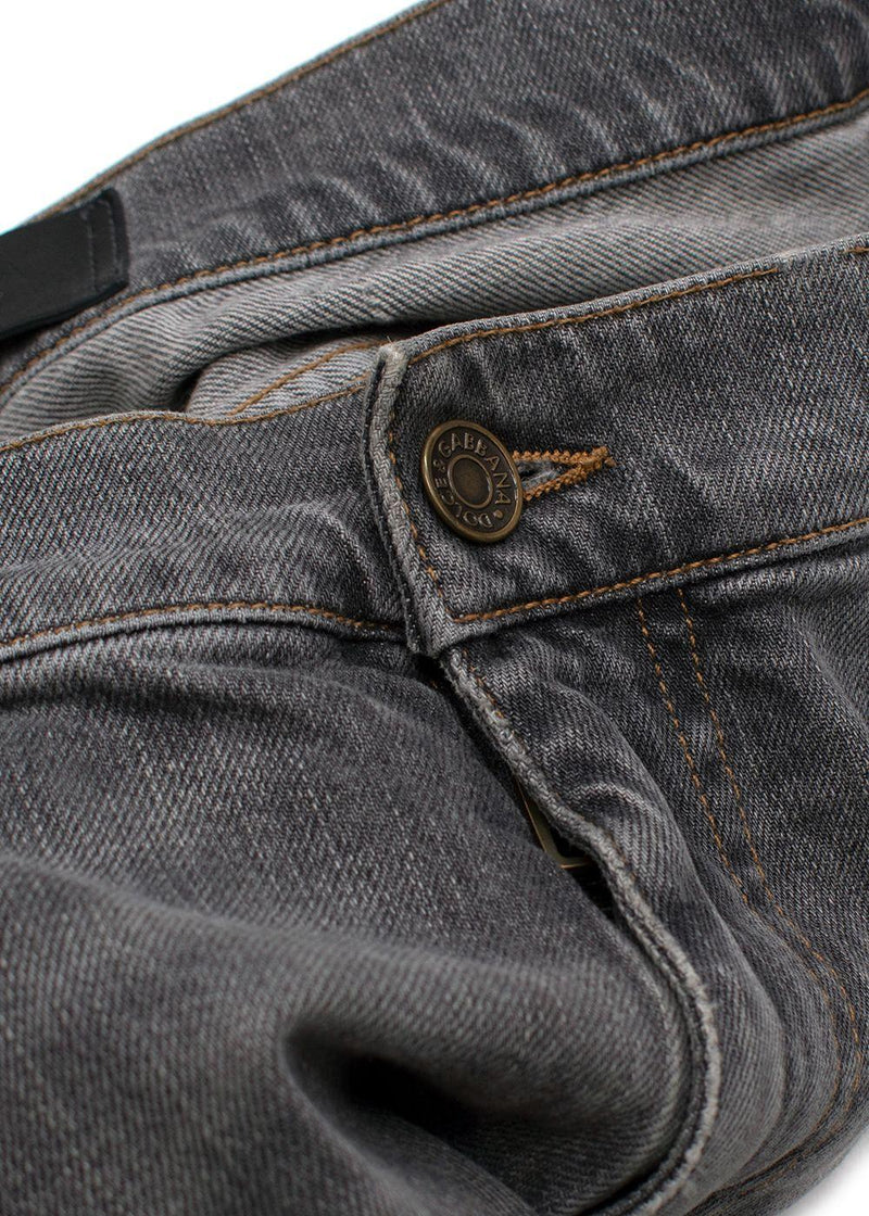 Dolce & Gabanna Distressed Grey Slim-Fit Jeans