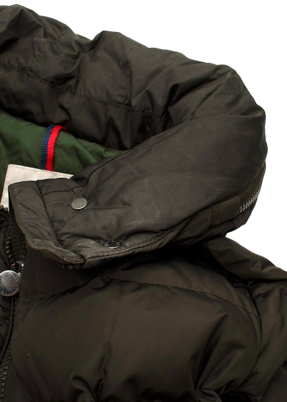 Moncler Khaki Longline Flammette Puffer Coat