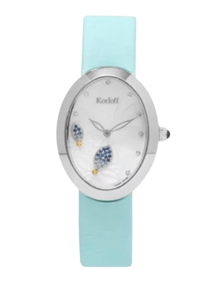 Korloff Blue Stainless Steel Sapphire and Diamond  Watch