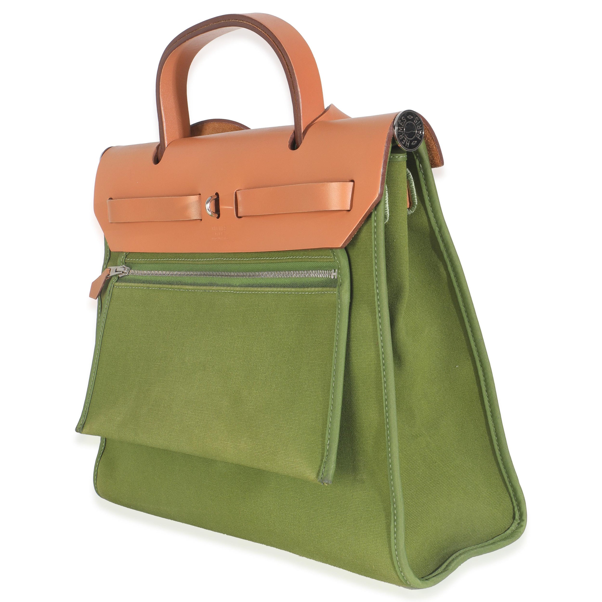 Hermès Vache Hunter Toile Herbag Zip 31 PHW