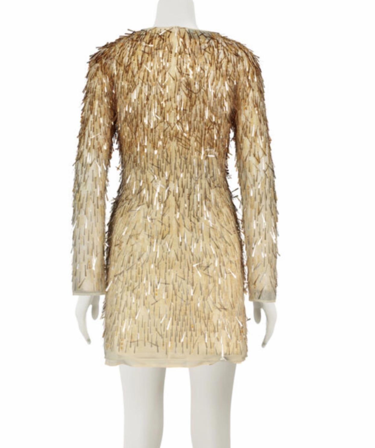 V-neck sequin-embellished dress