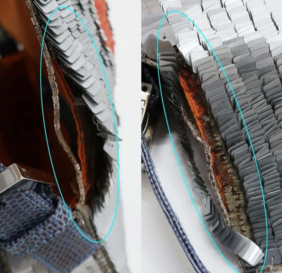 Silver Pleated Sequin Collectors Baguette
