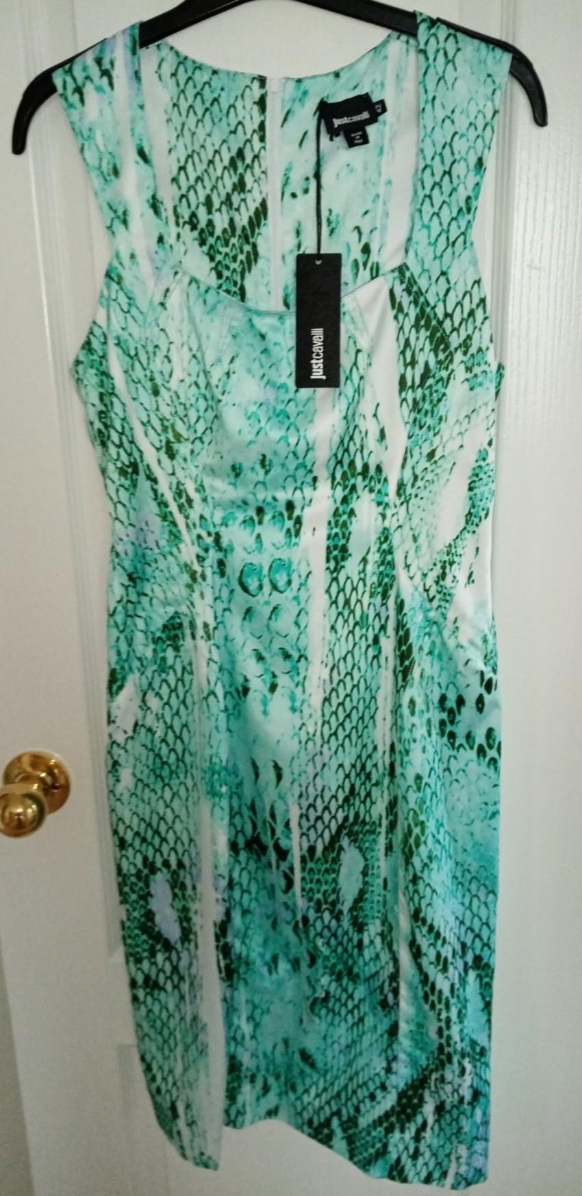 Just Cavalli Snake Print Green Dress