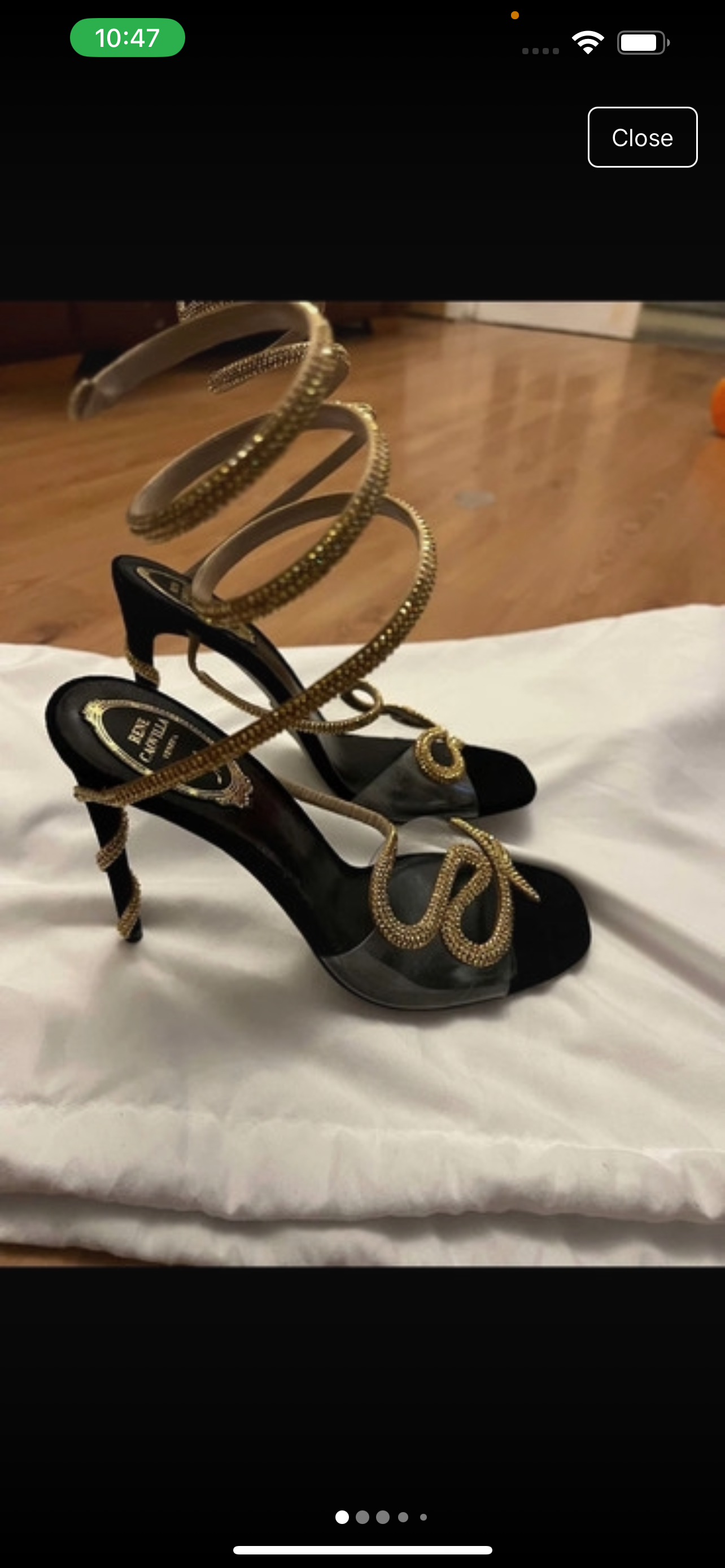 Crystal Embellished Satin Snake Sandals