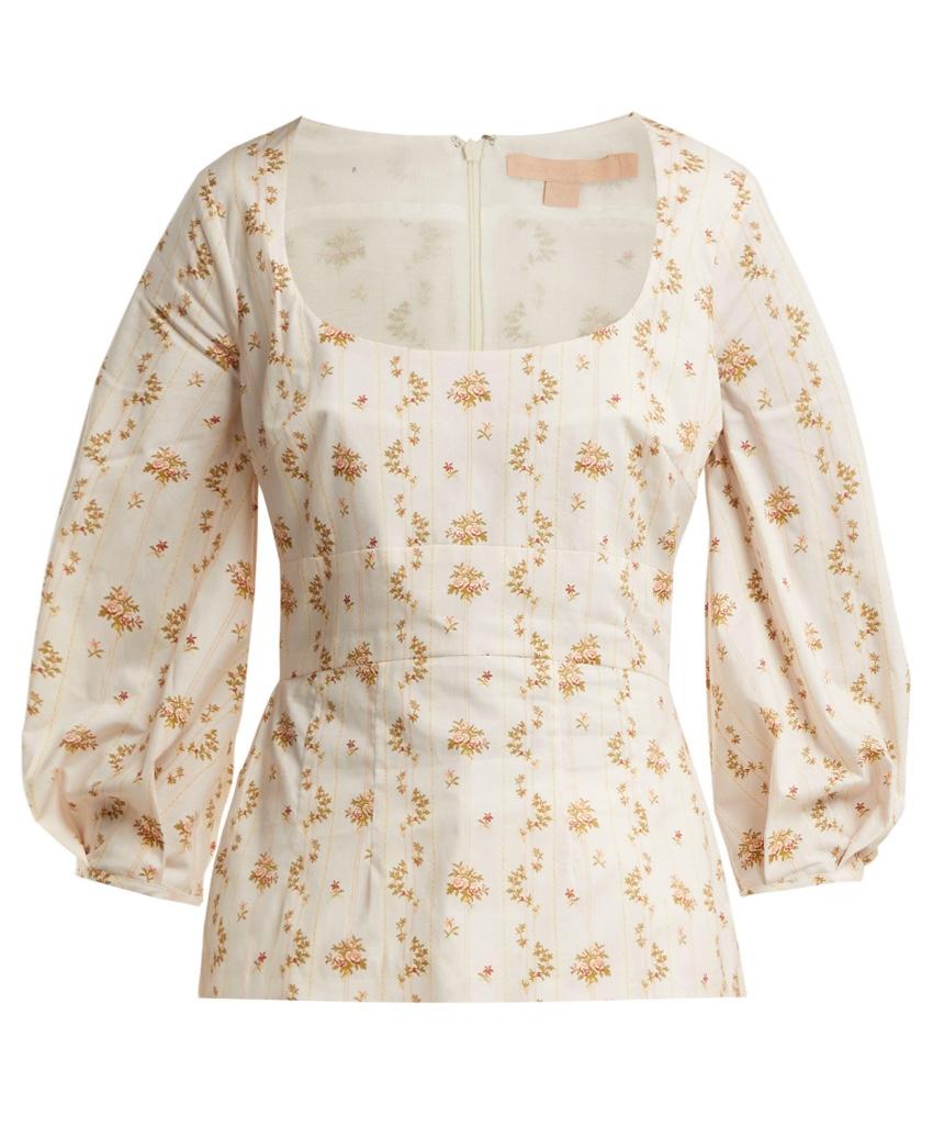 Brock Collection Ivory Floral Print Blouse