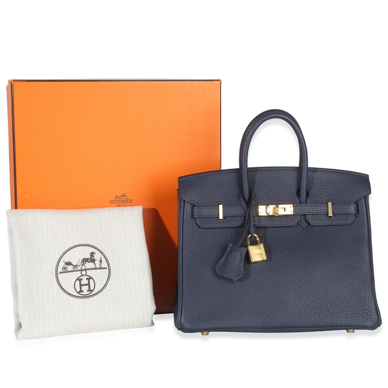 Hermès Togo Birkin 25 GHW Bleu nuit