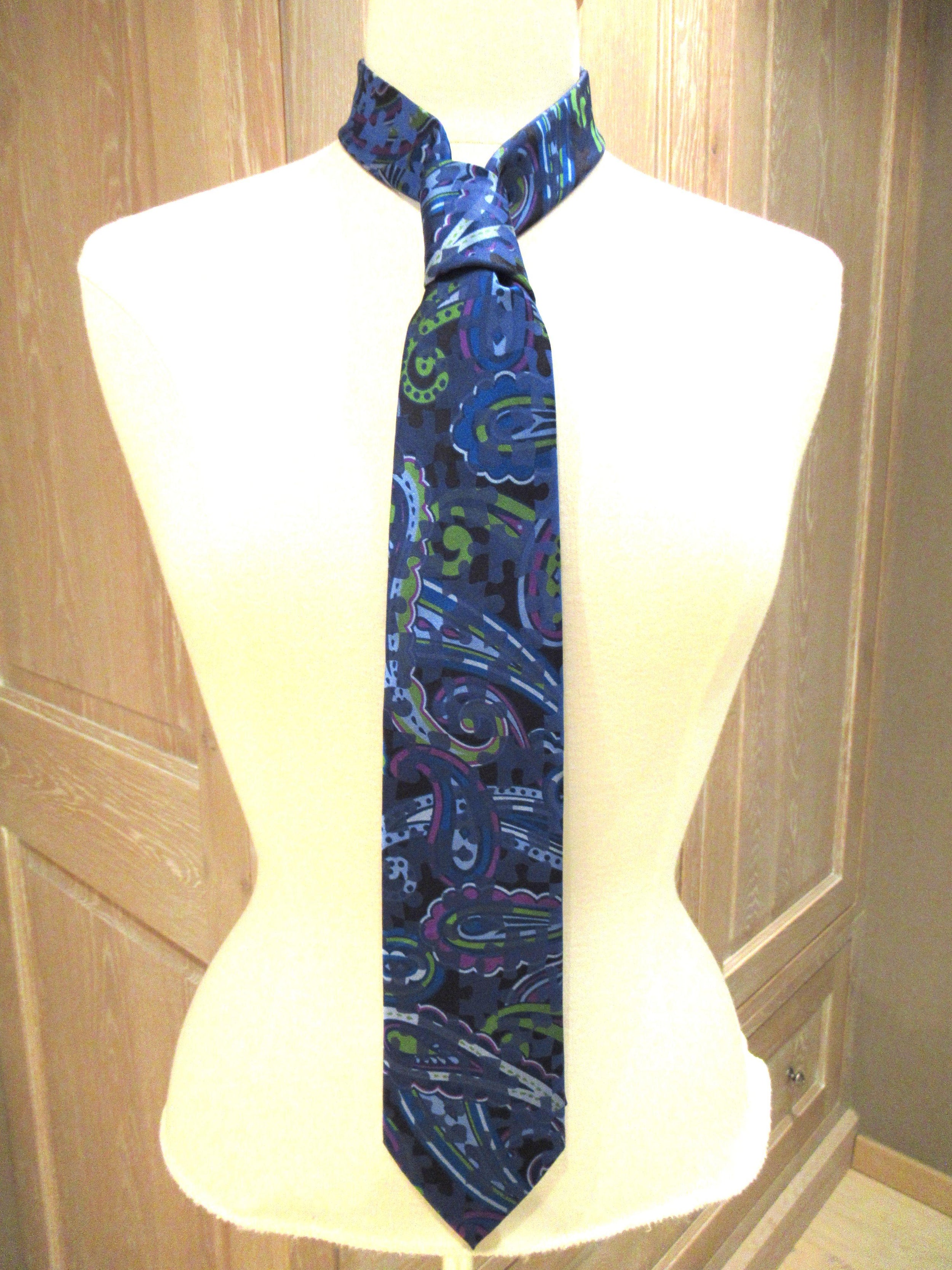 Etro blue Paisley Silk Tie