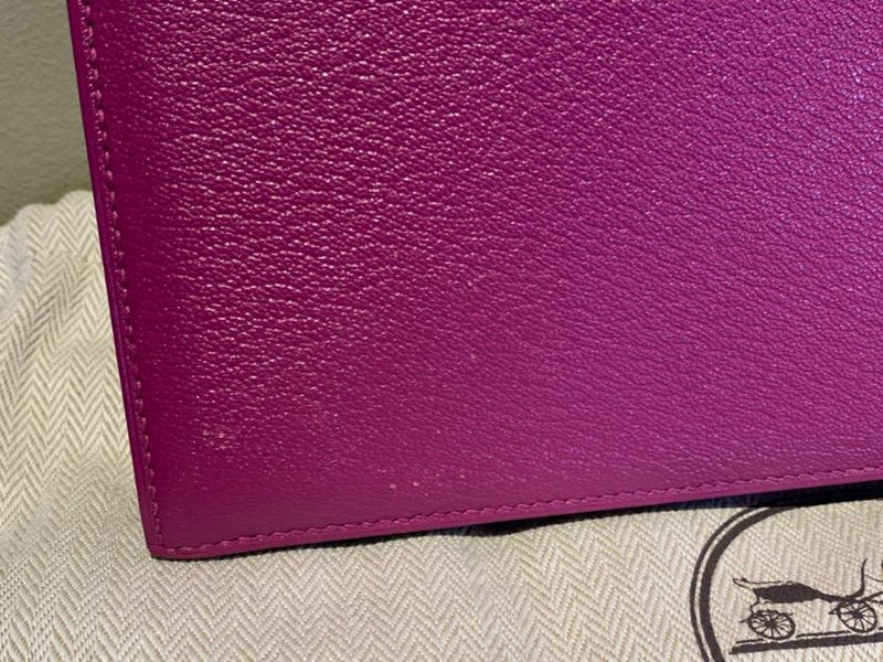 Hermes Magnolia Mysore Goatskin Verrou Clutch PHW
