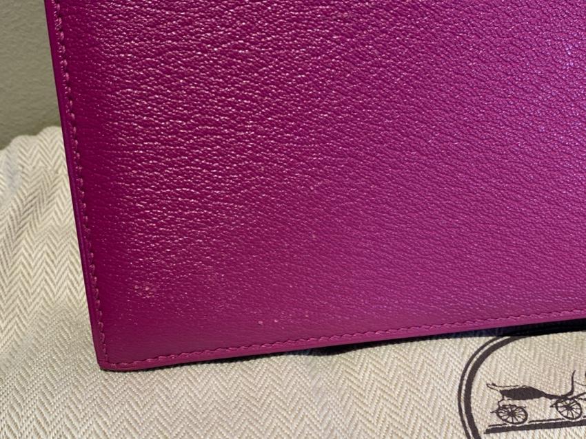 Hermes Magnolia Mysore Goatskin Verrou Clutch PHW