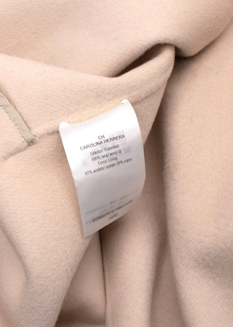 Carolina Herrera Beige Sleeveless Longline Wool Gilet