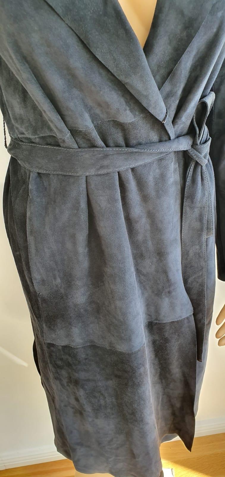 Joseph Blue Suede Duster Coat
