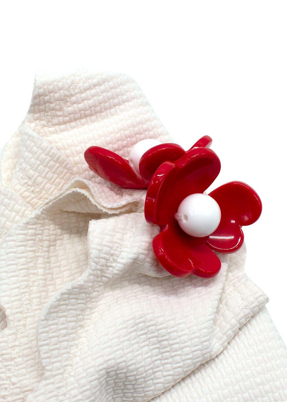 Marysia Cream Santa Barbara Flower-Embellished Swimsuit