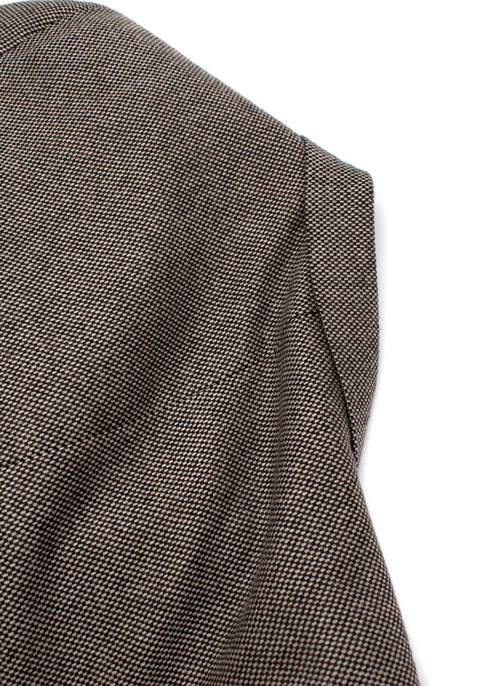beige & black basketweave cashmere blazer