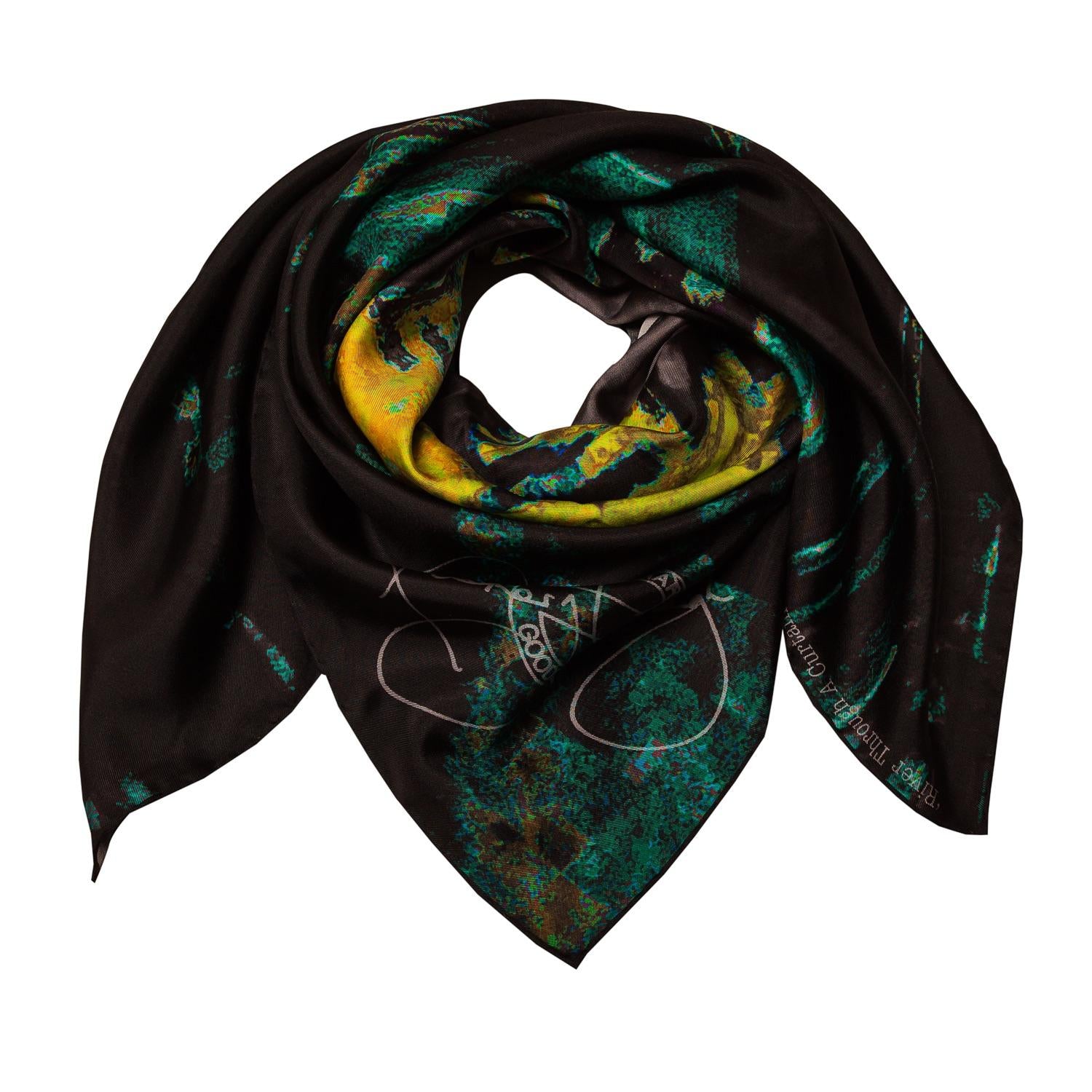 Rosemary Goodenough River Through a Curtain V Silk Scarf