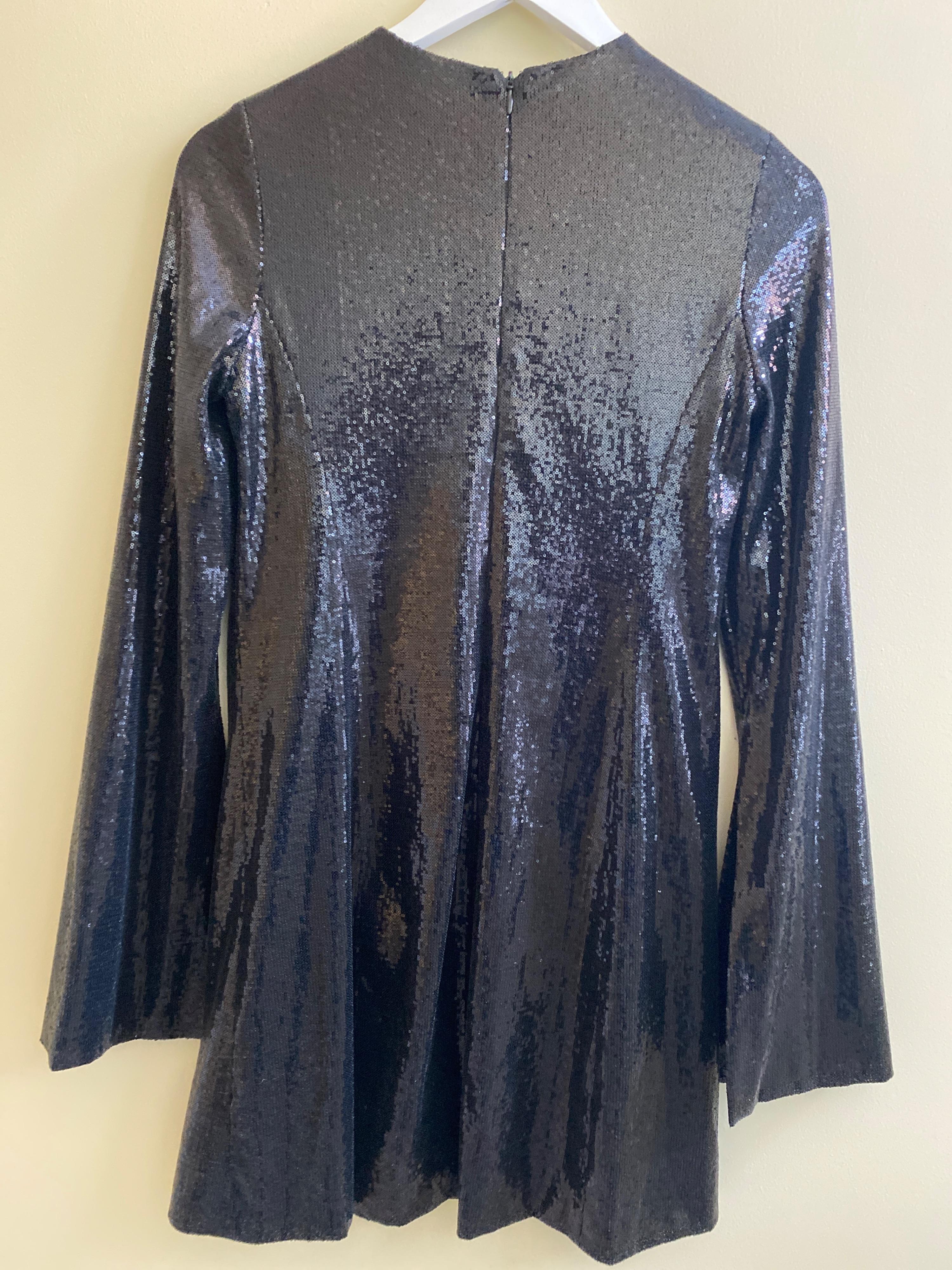 Galvan Blue Sequin Mini Dress