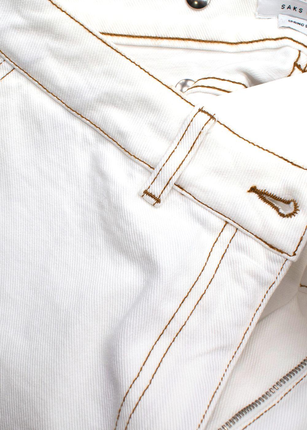 Saks Potts SS23 White Denim Zoe Skirt