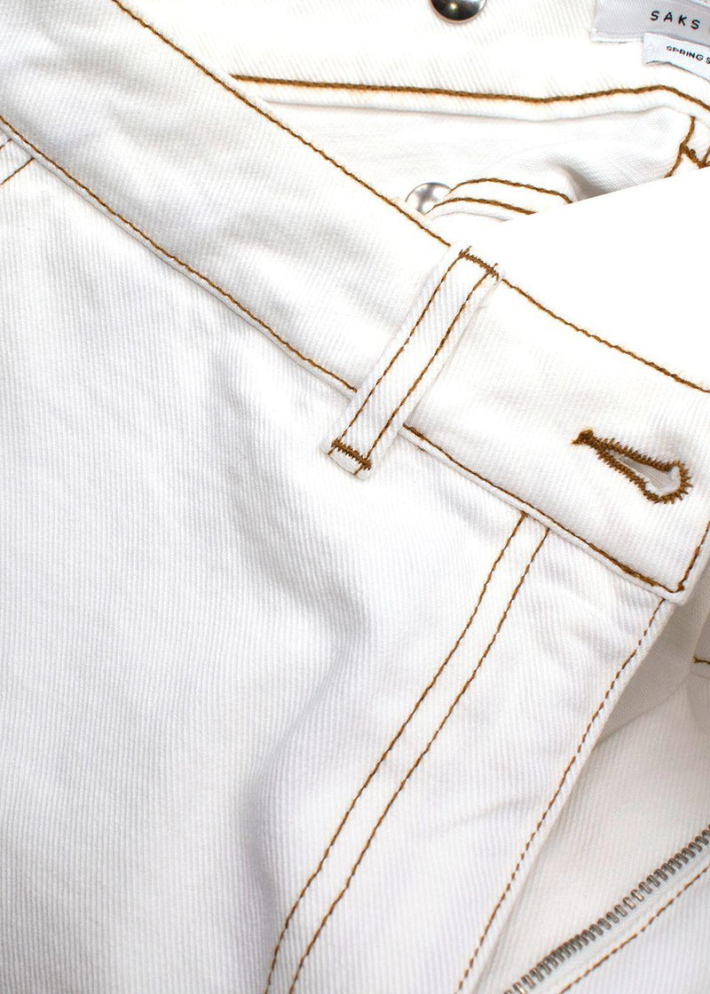 Saks Potts SS23 White Denim Zoe Skirt