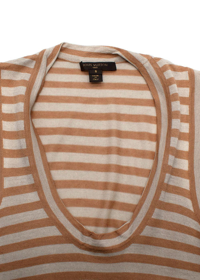 Louis Vuitton Brown Cashmere and Silk Blend Scoop Neck Vest