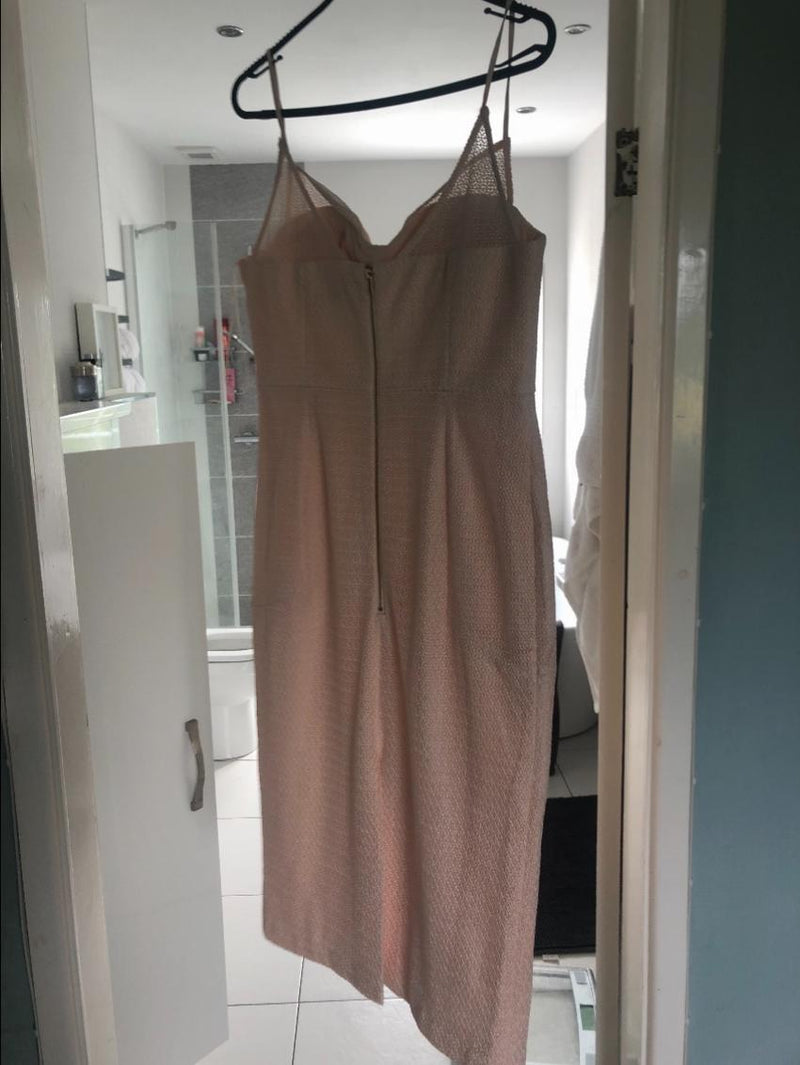 Rebecca Vallance Peach Crepe Midi Dress