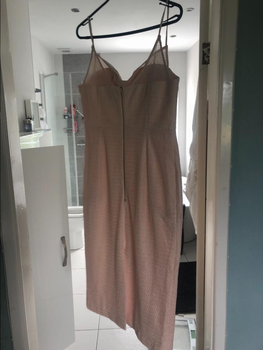 Rebecca Vallance Peach Crepe Midi Dress