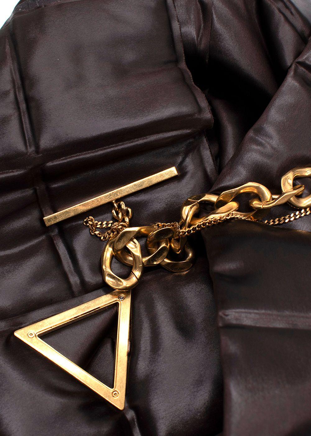 Bottega Veneta Chain Link Chocolate Brown Padded Two Piece Skirt