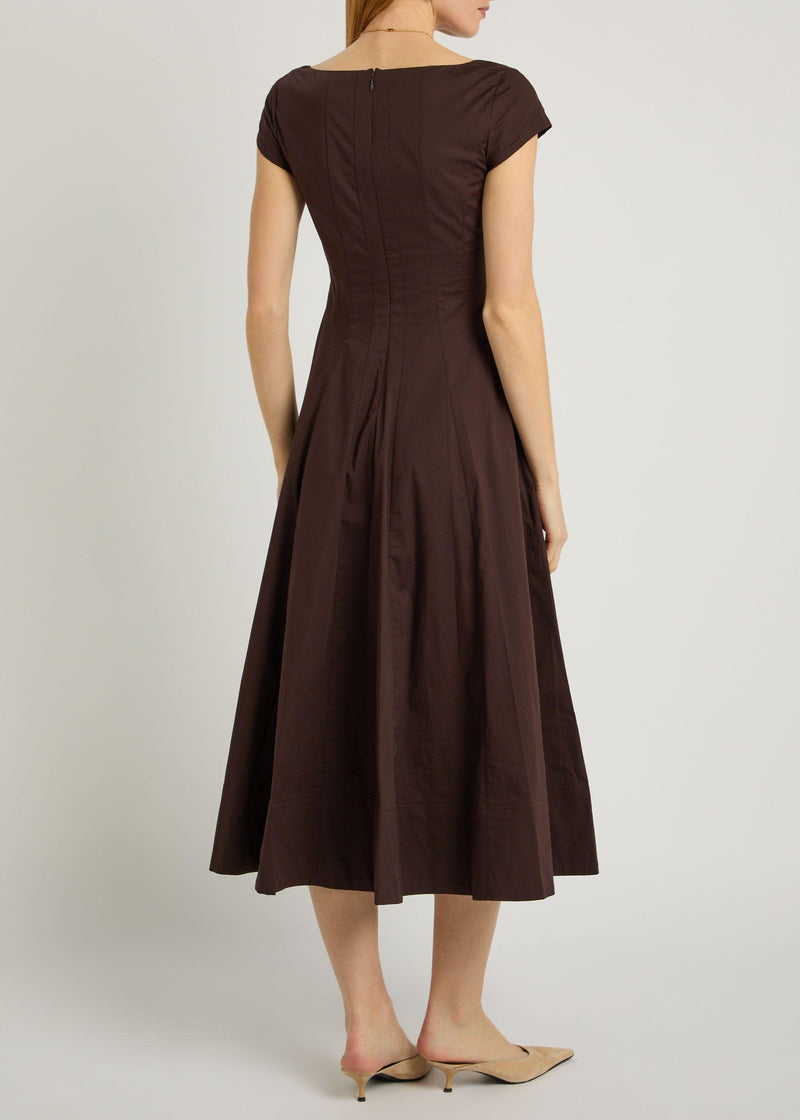 Staud Brown Wells Midi Dress