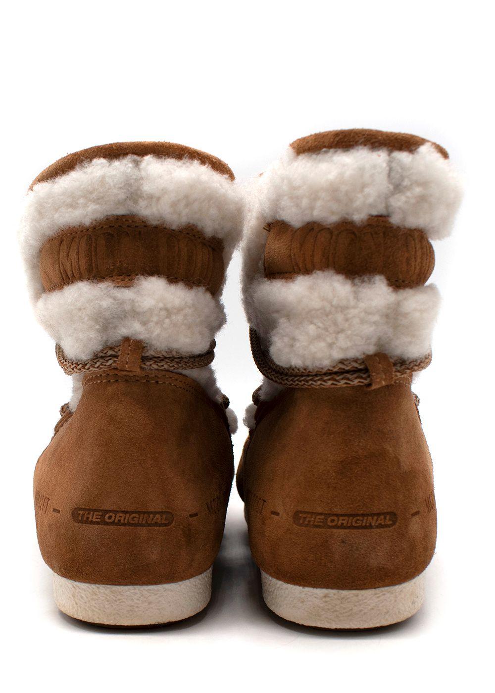 Moon Boot LAB69 Dark Side Low Cream Shearling Boots