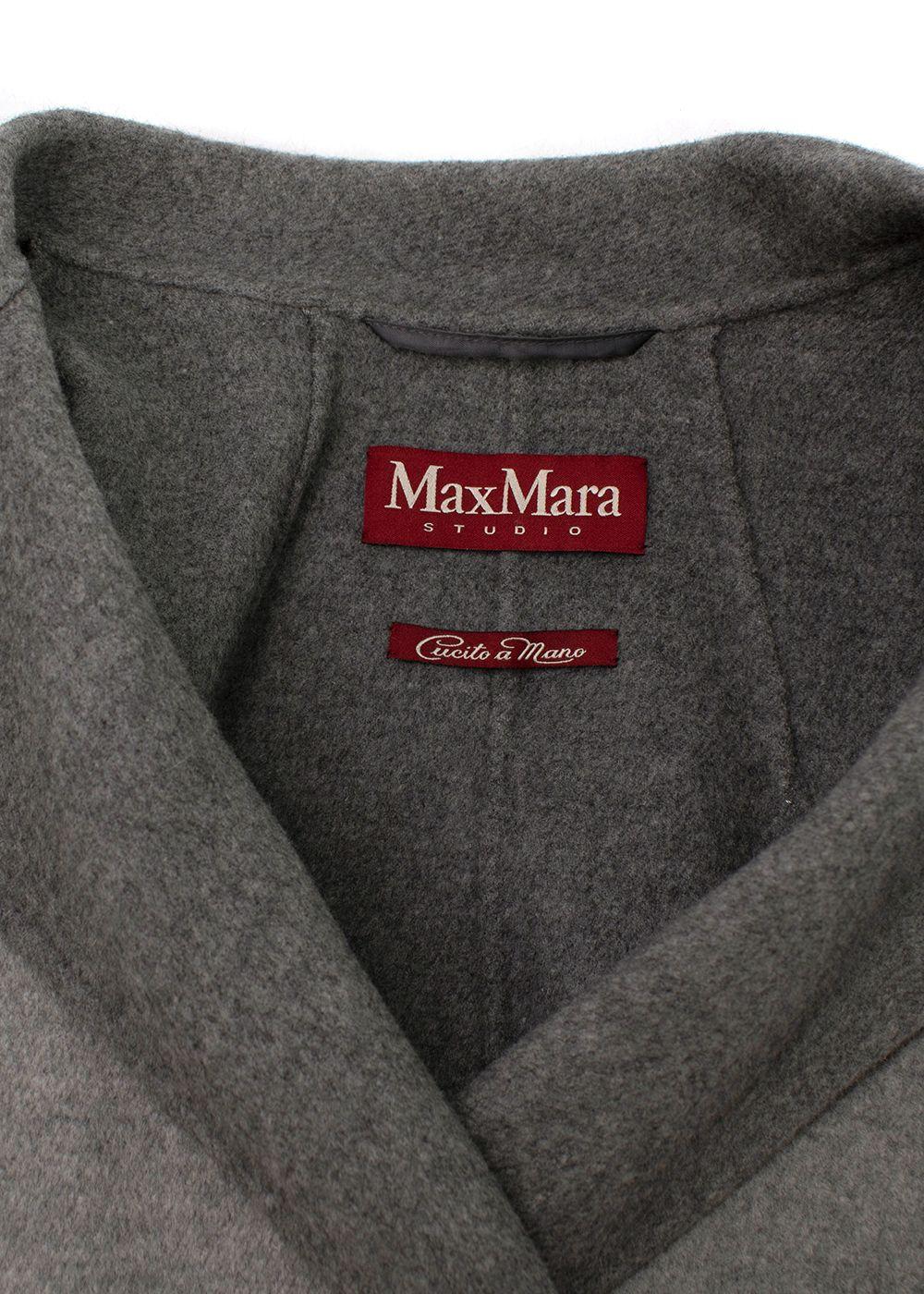 MaxMara Studio Grey Short Sleeve Wool Peacoat