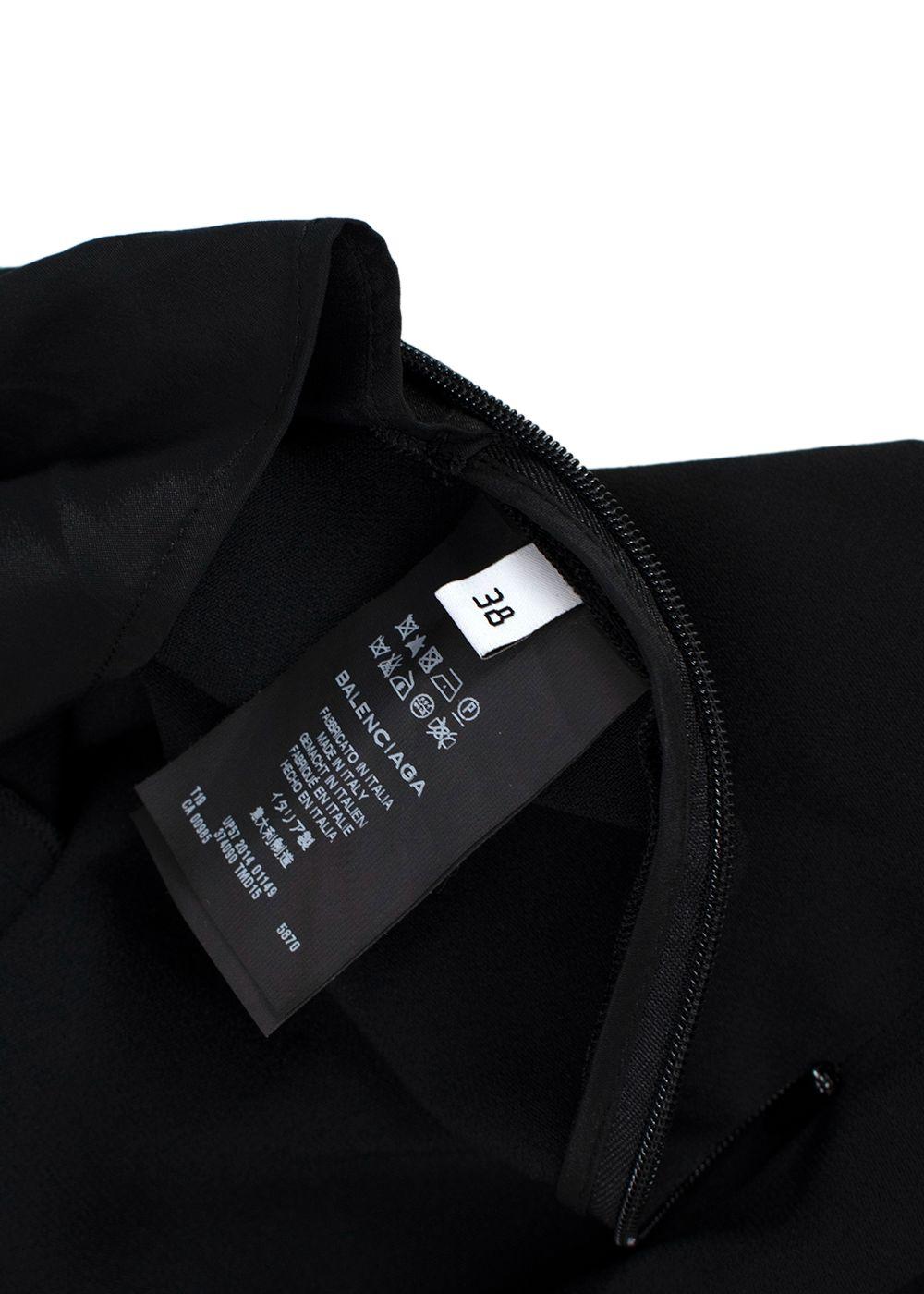 Balenciaga Black Crepe Top with Pink Tie Back