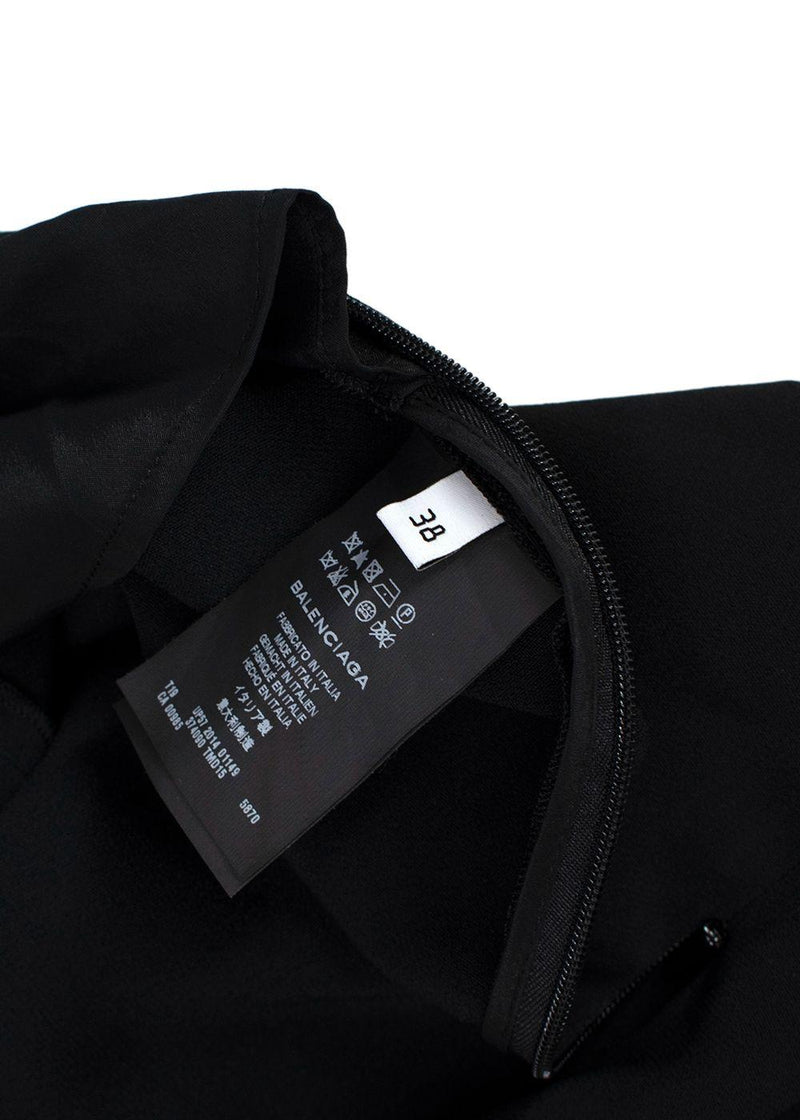Balenciaga Black Crepe Top with Pink Tie Back